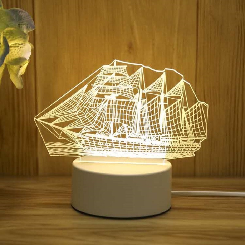 3D night light, USB children's cartoon night light, illuminated night light, desktop ornament details Picture