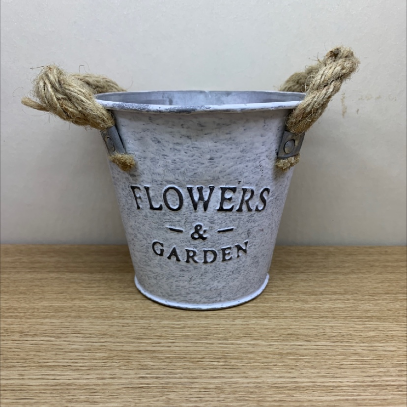 铁艺花盆麻绳小铁桶欧式风格园艺复古风格花瓶