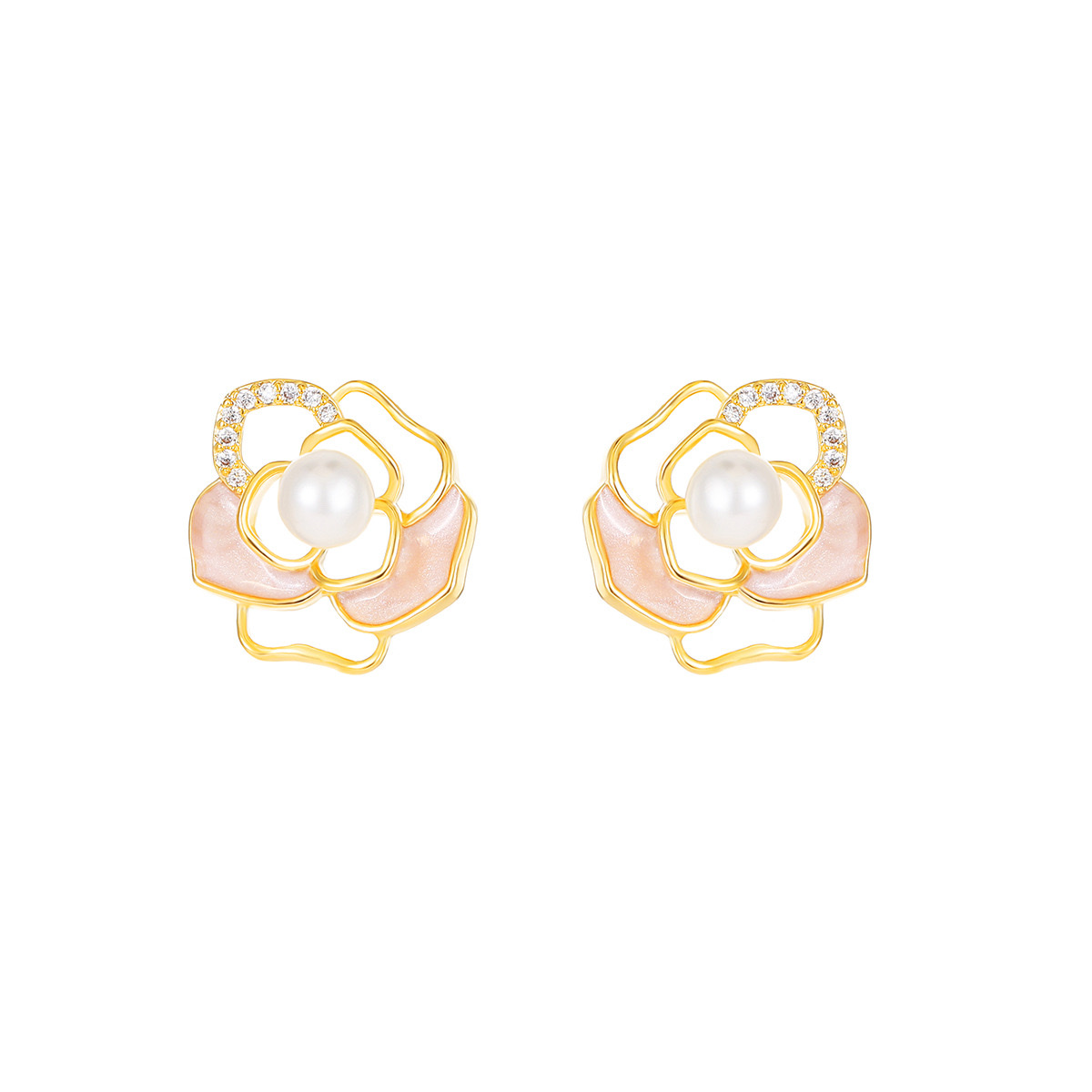 Camellia oil stud earrings are high-end, simple and fashionable stud earrings that retain color for a long time, are wear-resistant and corrosion-resistant Application Scenario