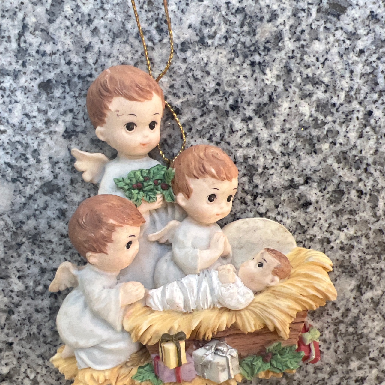 树脂工艺品冰箱贴车载摆件挂件天使三个人