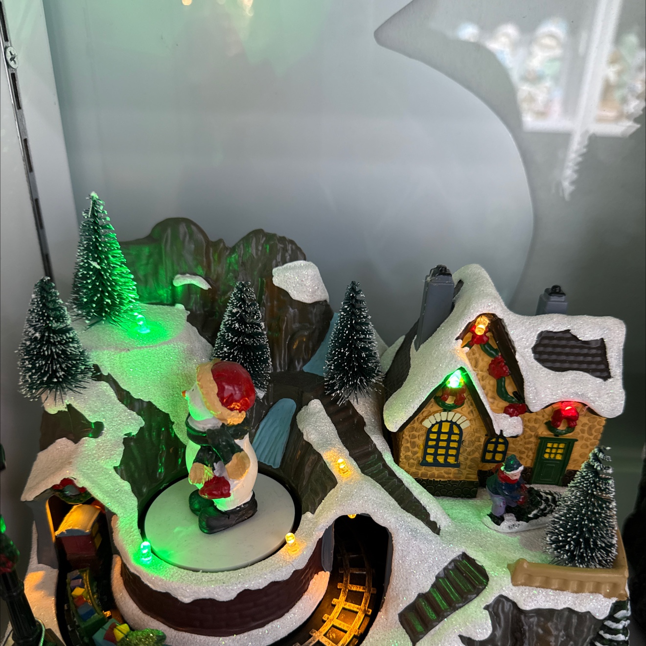 跨境圣诞节光纤圣诞树流沙小摆件 圣诞袜装饰品 微缩摆件 精致工艺品 圣诞节礼物装饰圣诞袜装饰品细节图