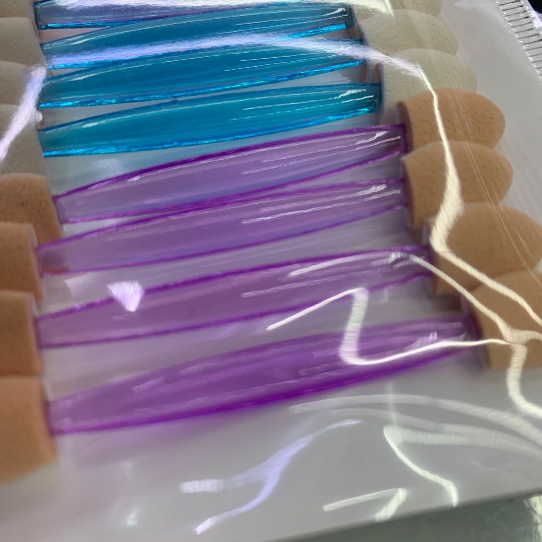 三色半透明短条海绵刷化妆刷美容化妆工具日常02