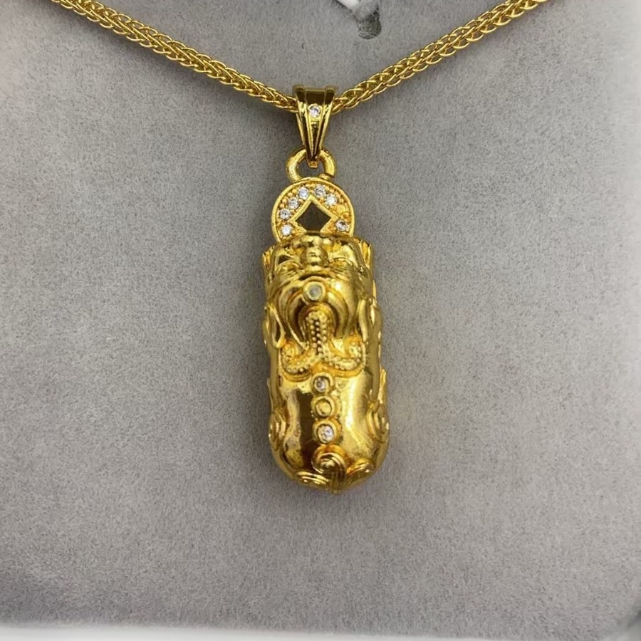 时尚爆款黄金色貔貅吊坠项链韦雪同款项链吊坠详情图2