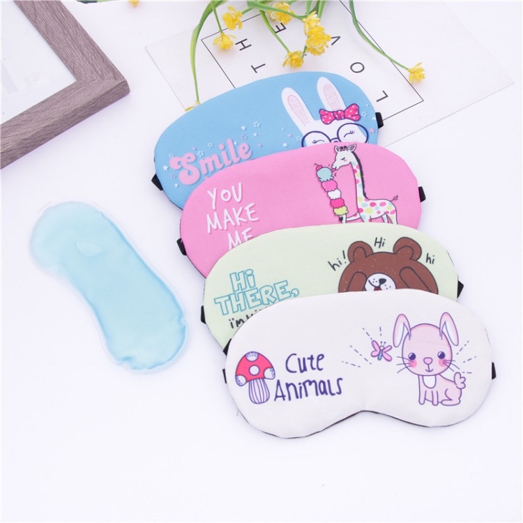 眼罩男女夏季可爱款冰敷护眼罩卡通遮光睡眠眼罩可爱儿童冰袋眼罩厂家定制印花可爱学生眼罩详情2