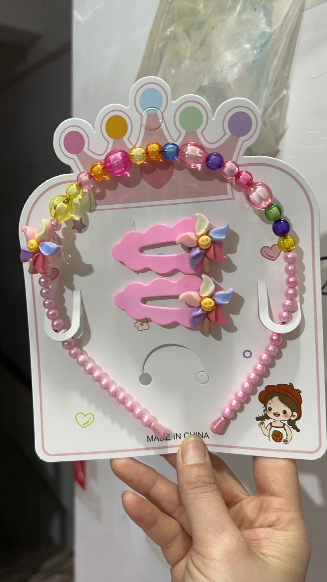 儿童发箍女童公主头饰小女孩可爱超仙水晶串珠宝宝不伤发压发卡子