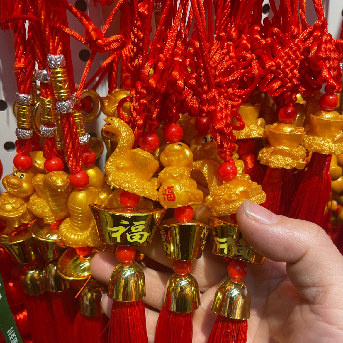 红色中国结福字元宝蛇年吉祥如意挂件国潮详情图2
