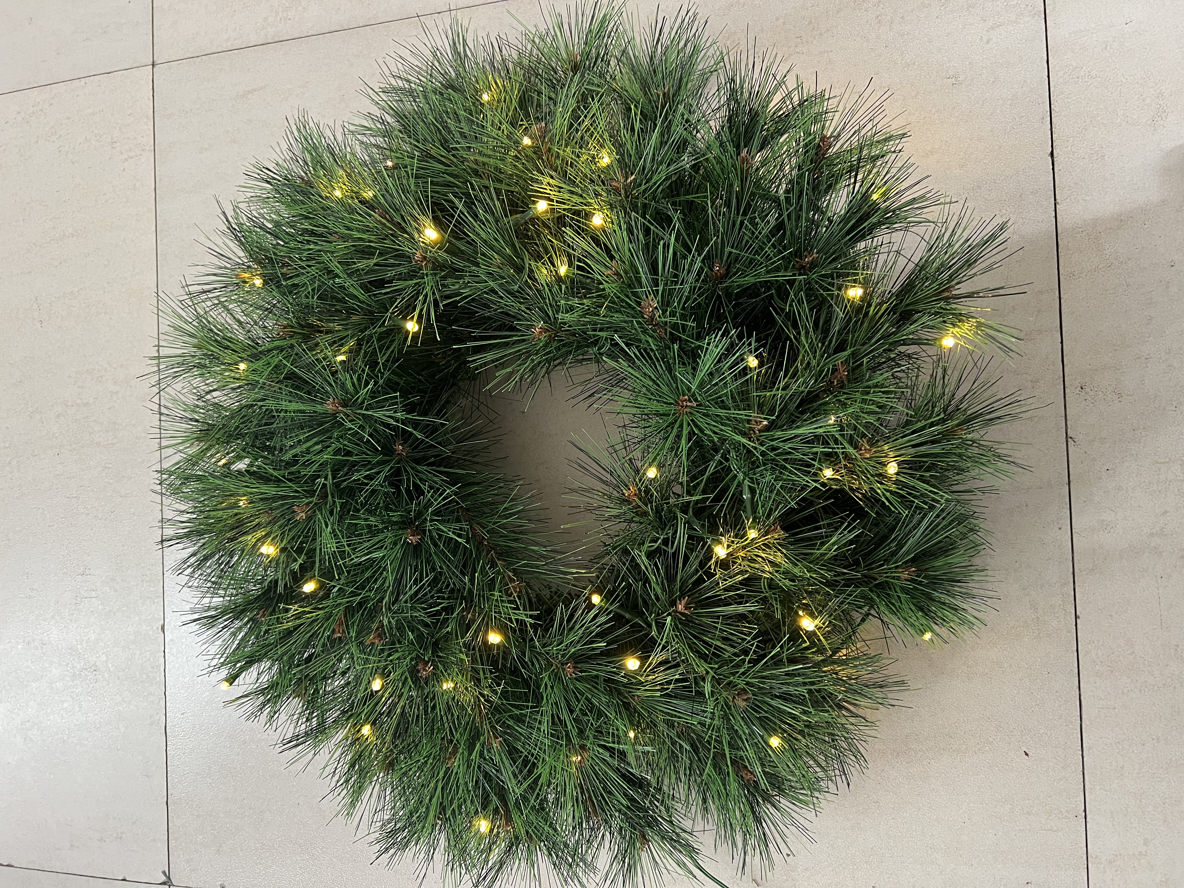 圣诞树圣诞花环PVC绿色松针花环圣诞藤条产品图