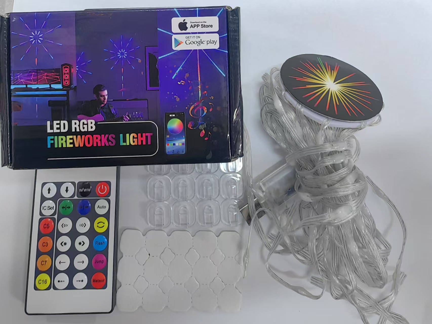 Colorful fireworks lanterns, festive decorations, Christmas Bluetooth smart control, led fireworks light strips, Christmas ornaments, Christmas ornaments detail image 4