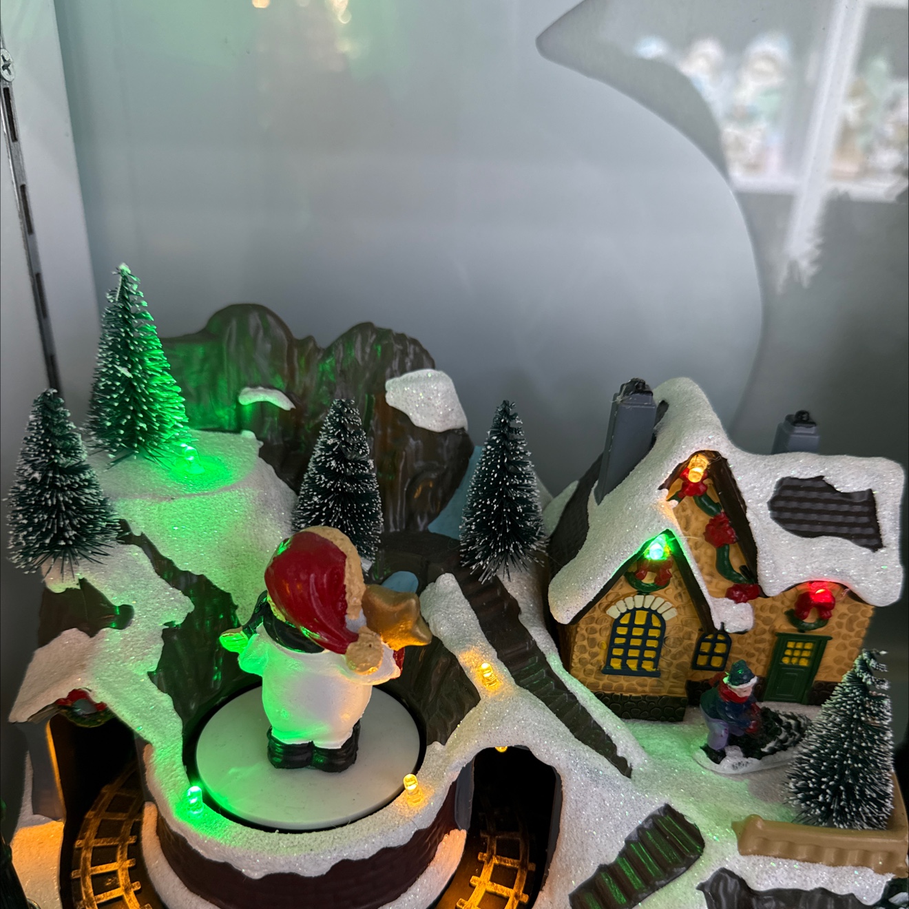 跨境圣诞节光纤圣诞树流沙小摆件 圣诞袜装饰品 微缩摆件 精致工艺品 圣诞节礼物装饰圣诞袜装饰品