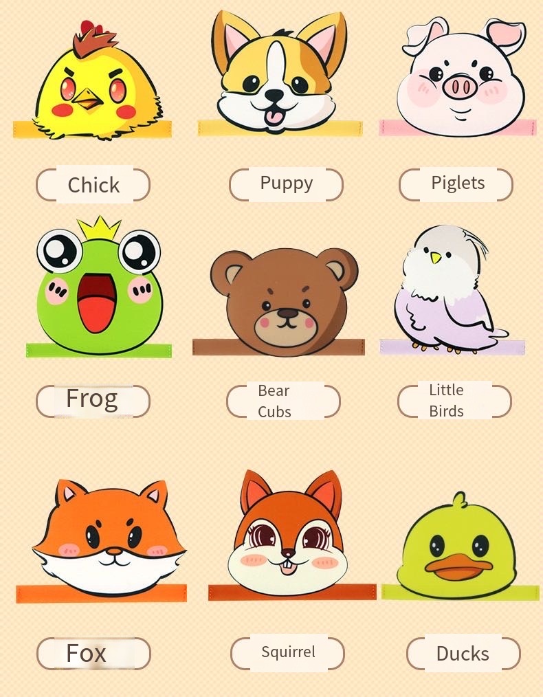 无纺布不织布儿童节日舞台剧情景剧卡通动物面具产品图