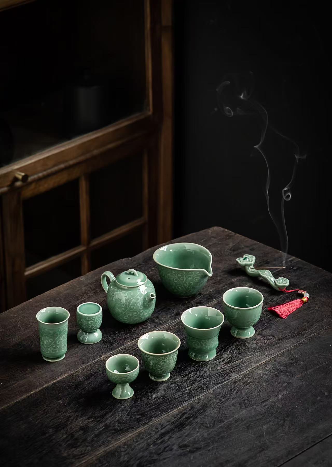 Longquan celadon ceramic tea set, tea set gift advertisement detail image 10