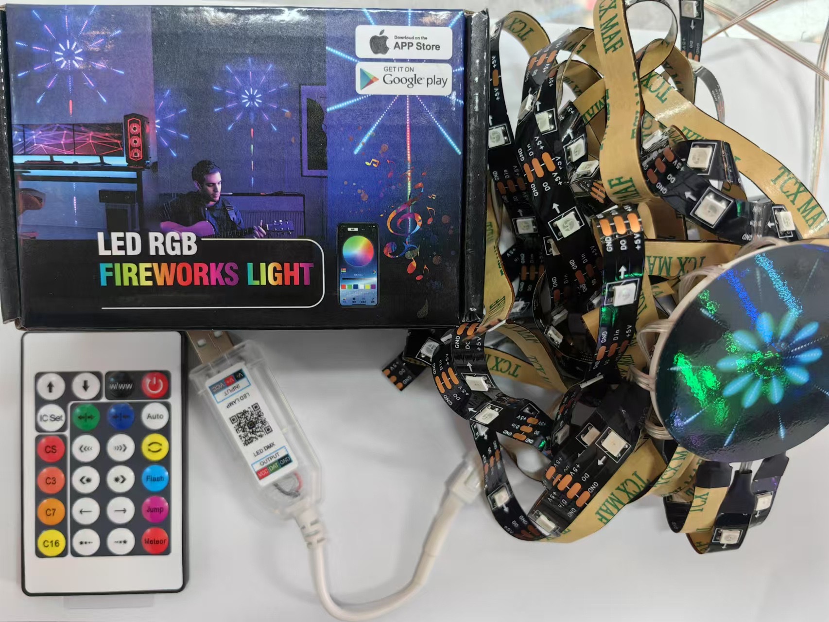 Colorful fireworks lanterns, festive decorations, Christmas Bluetooth smart control, led fireworks light strips, Christmas ornaments, Christmas ornaments detail image 3