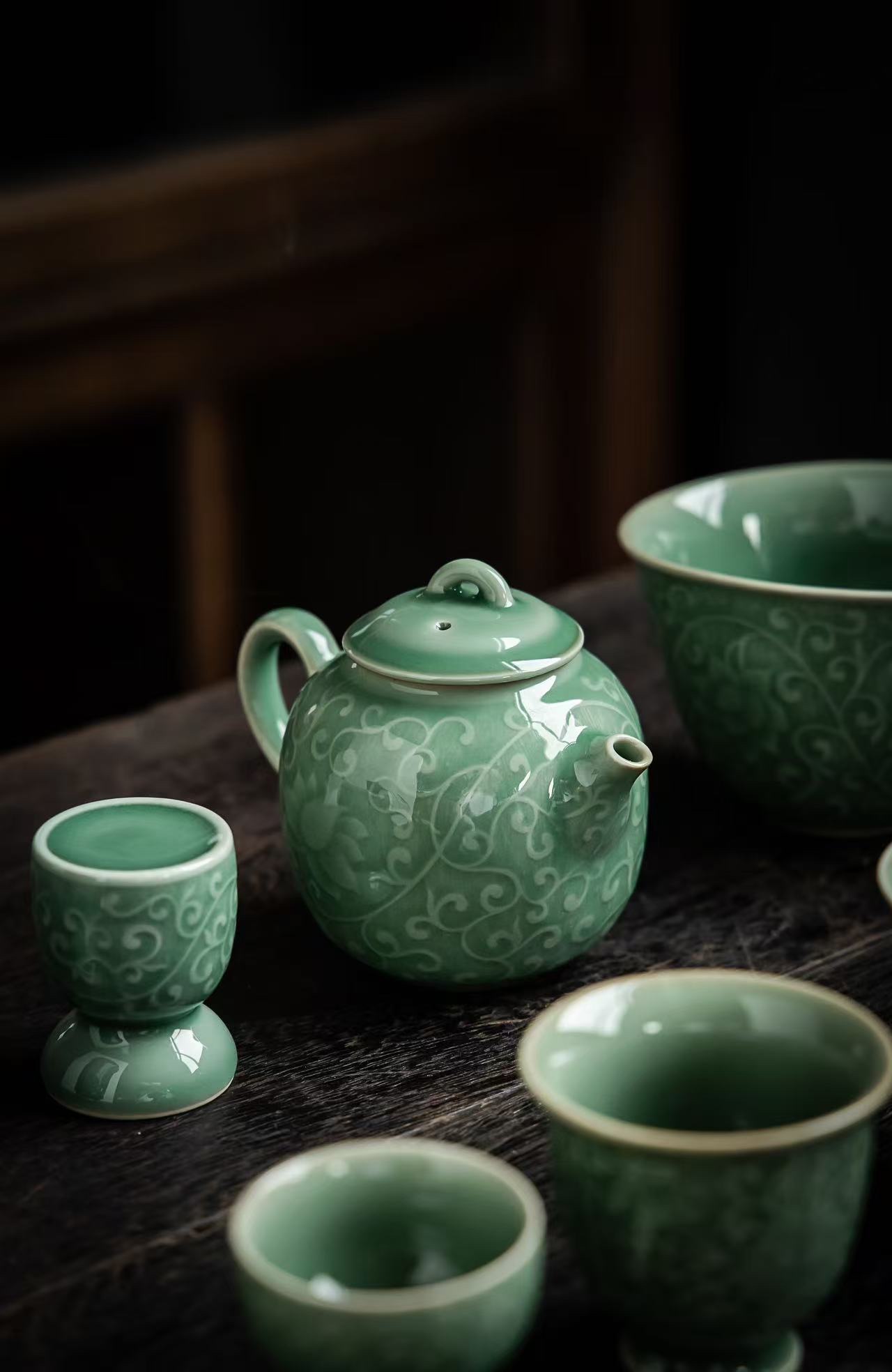 Longquan celadon ceramic tea set, tea set gift advertisement detail image 7