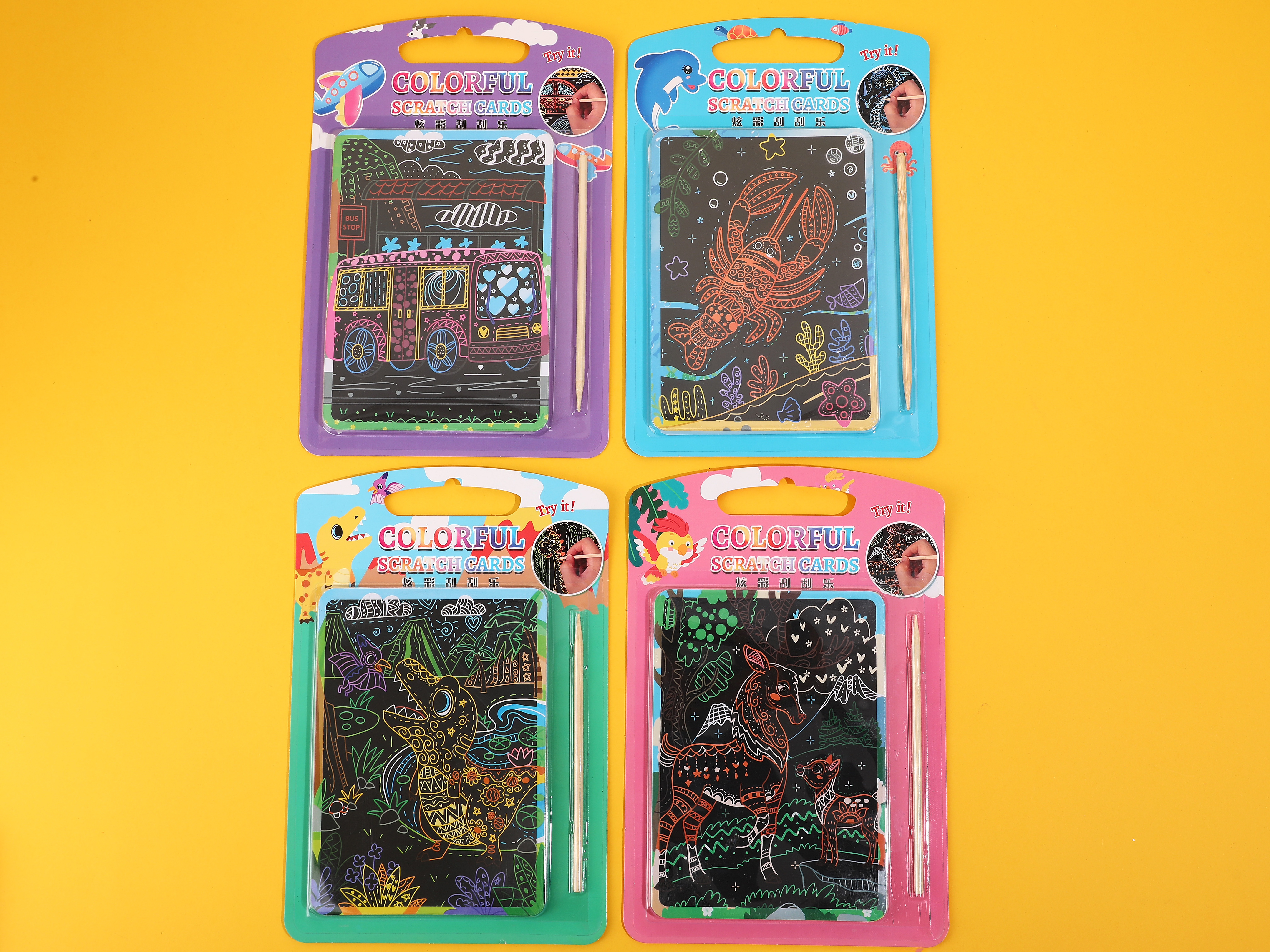 儿童卡通刮刮卡，幼儿园美术创意，DIY涂鸦用品产品图
