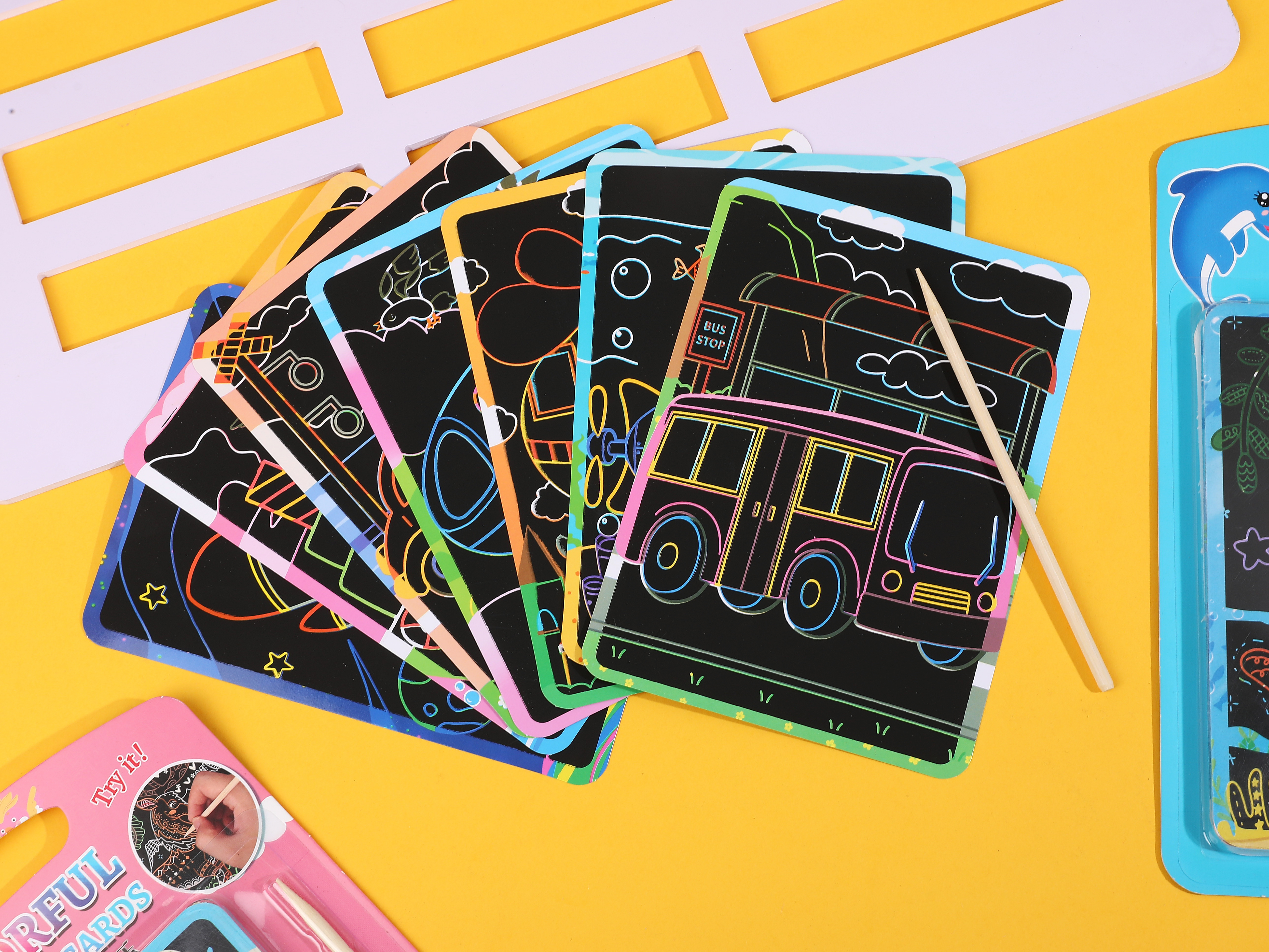 儿童卡通刮刮卡，幼儿园美术创意，DIY涂鸦用品详情图4