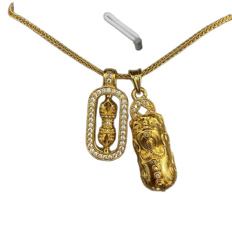 时尚爆款黄金色貔貅吊坠项链韦雪同款项链吊坠详情图5