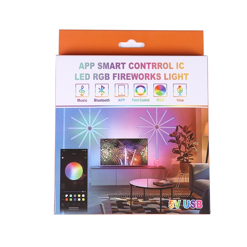 Colorful fireworks lanterns, festive decorations, Christmas Bluetooth smart control, led fireworks light strips, Christmas ornaments, Christmas ornaments Application Scenario