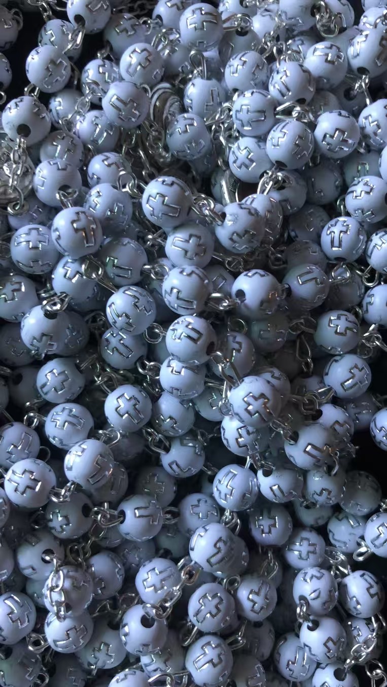 米珠手工十字架圆珠DIY材料 珠子手链项链制作配件串珠散珠