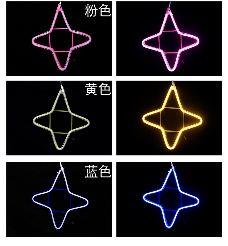led light strings, five-pointed star lights, outdoor waterproof street lighting, festival moon and snowflake decorative lights, tree hanging star lights, Christmas decorations detail image 2