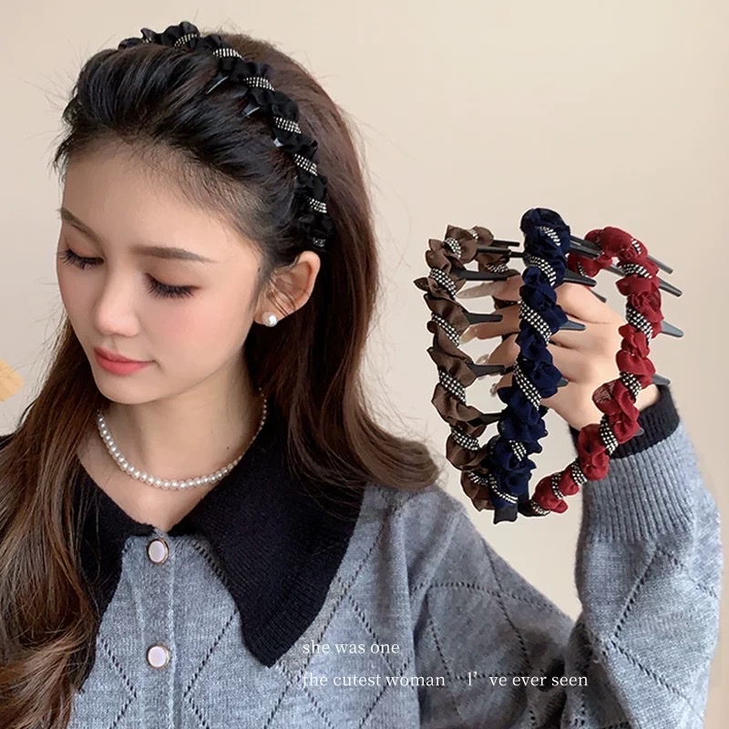 蝴蝶结发饰头饰女士优雅发夹抓夹 韩版甜美可爱发饰头饰小清新发夹抓夹高炉顶发箍防滑成人儿童发箍洗脸拍照气质清新发箍头饰详情图4