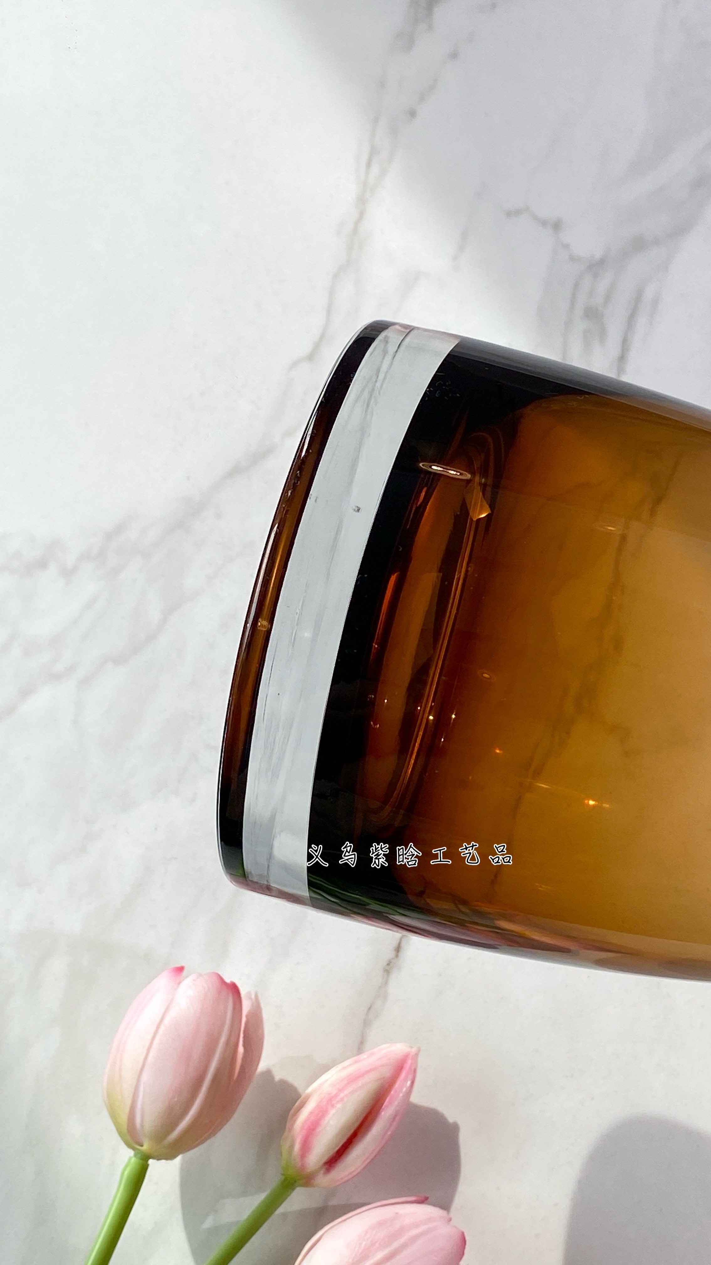 意大利设计师款束口加厚琉璃玻璃花瓶家居客厅插花软装饰摆件详情图5