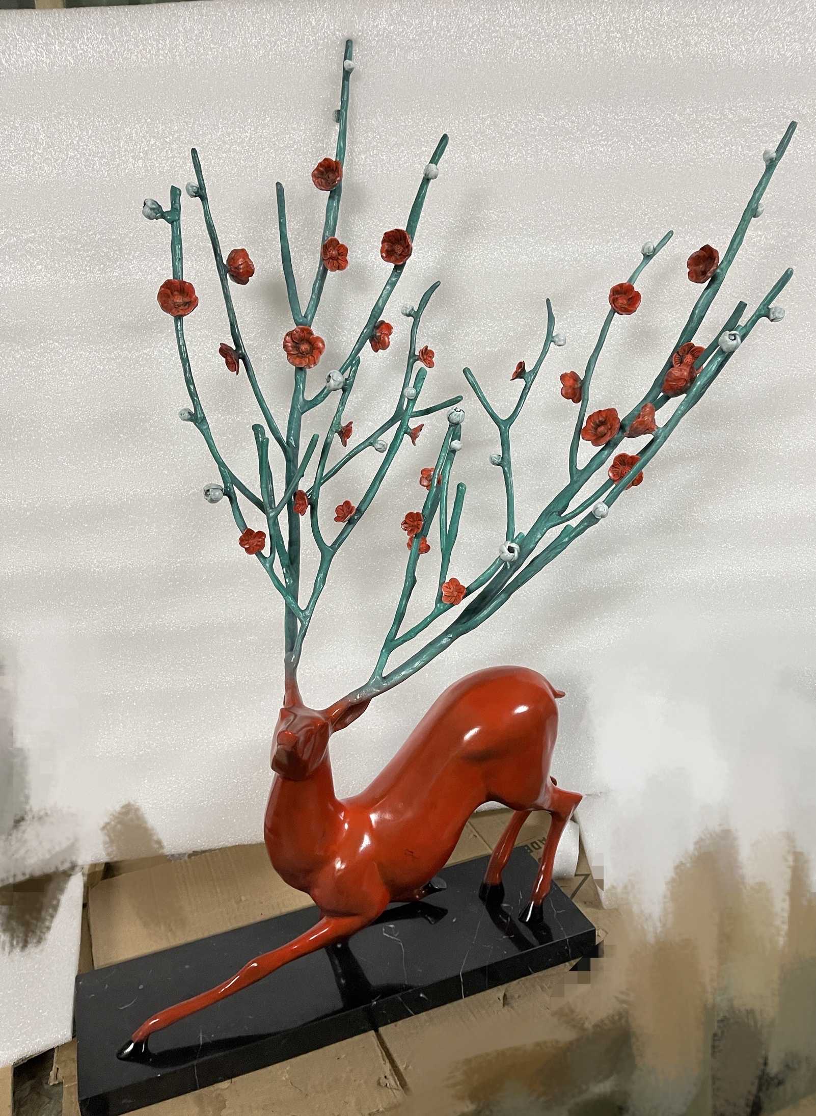 大号鹿福禄高升铜摆件招财客厅玄关高档轻奢装饰乔迁礼物黄铜鹿