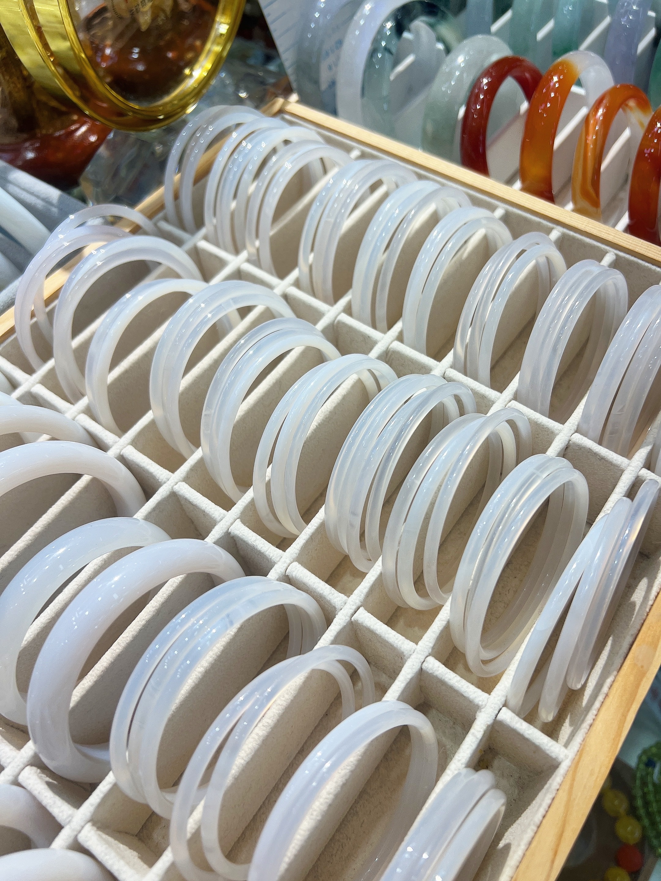 Dingdang bracelets, a pair of jade bracelets for women, genuine chalcedony and agate bracelets, birthday gifts for jade detail image 2