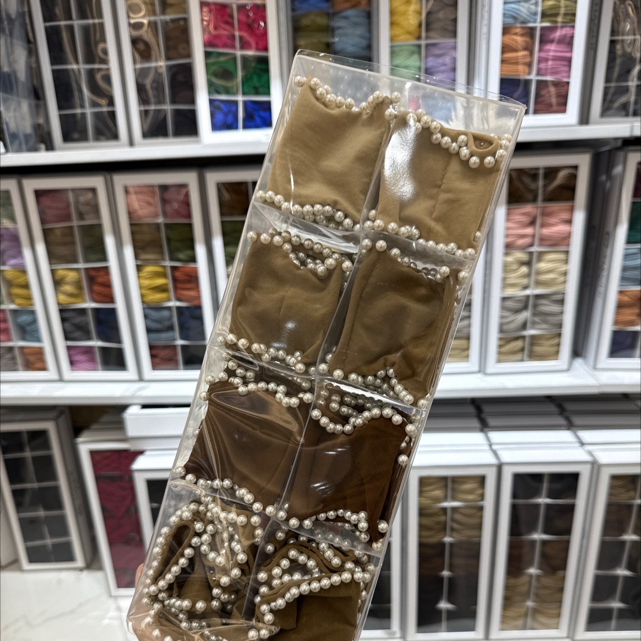 韩版女士拼接珍珠钉珠头绳 发饰发圈发绳套装 时尚简约发饰品潮流发髻固定装饰品