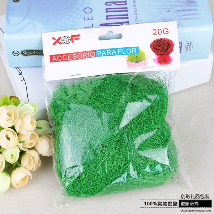 现货大量拉菲草 纸丝10g20g50g礼物盒喜糖盒填充物碎纸丝厂家批发产品图