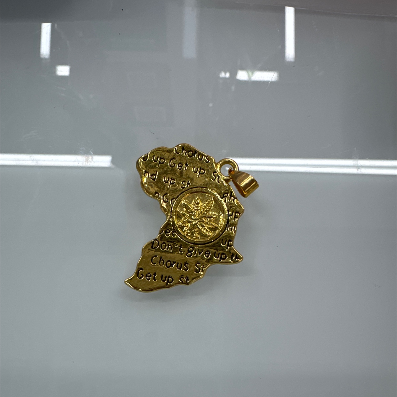 钛钢不锈钢非洲地图金色潮流时尚不褪色保色