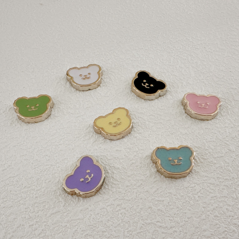 小熊头塑料饰品配件 手工DIY饰品材料包 高档耐用饰品制作配件细节图