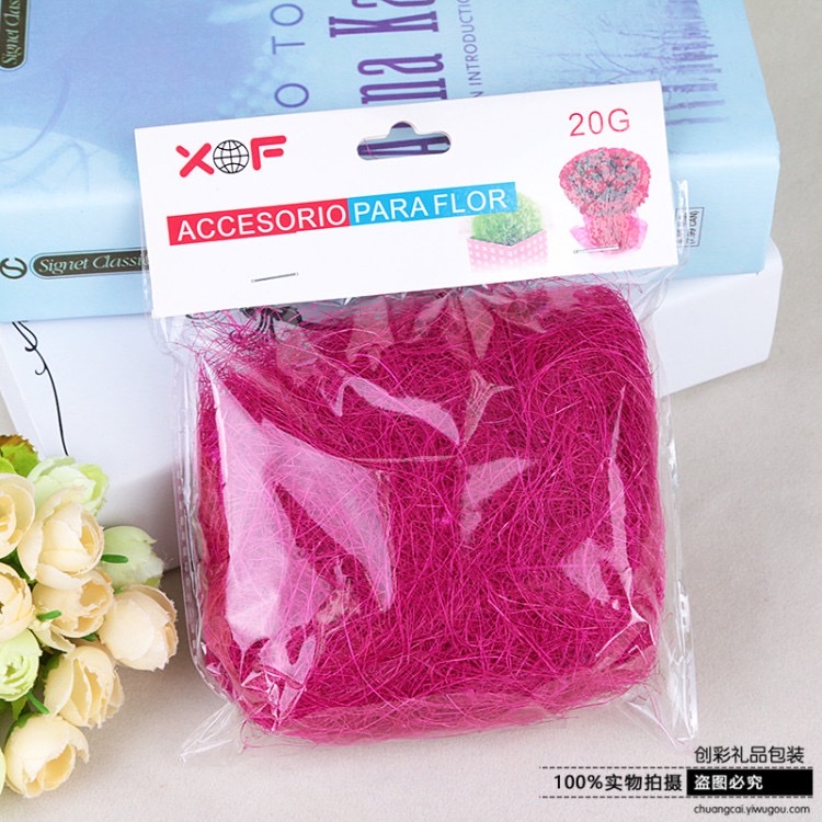 现货大量拉菲草 纸丝10g20g50g礼物盒喜糖盒填充物碎纸丝厂家批发细节图