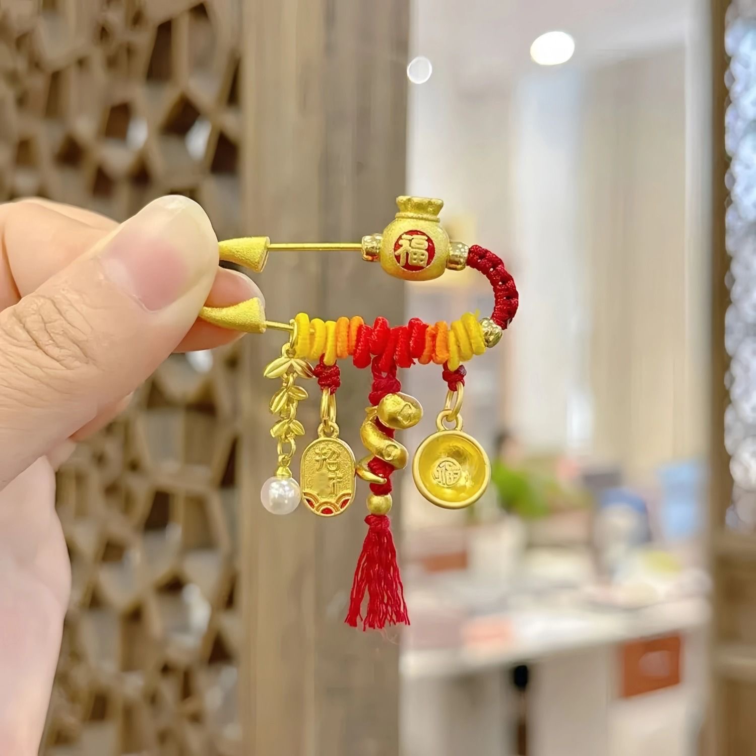 杭州灵隐寺正品新款穗穗安安蛇宝宝平安福袋压惊别针孕妇婴儿礼物新生儿产品图