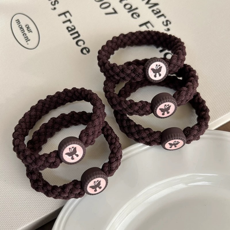 2025 New high ponytail, butterfly, thick hair tie, rubber band, hair band, women's hair tie, headwear, hair accessories, leather case detail image 4