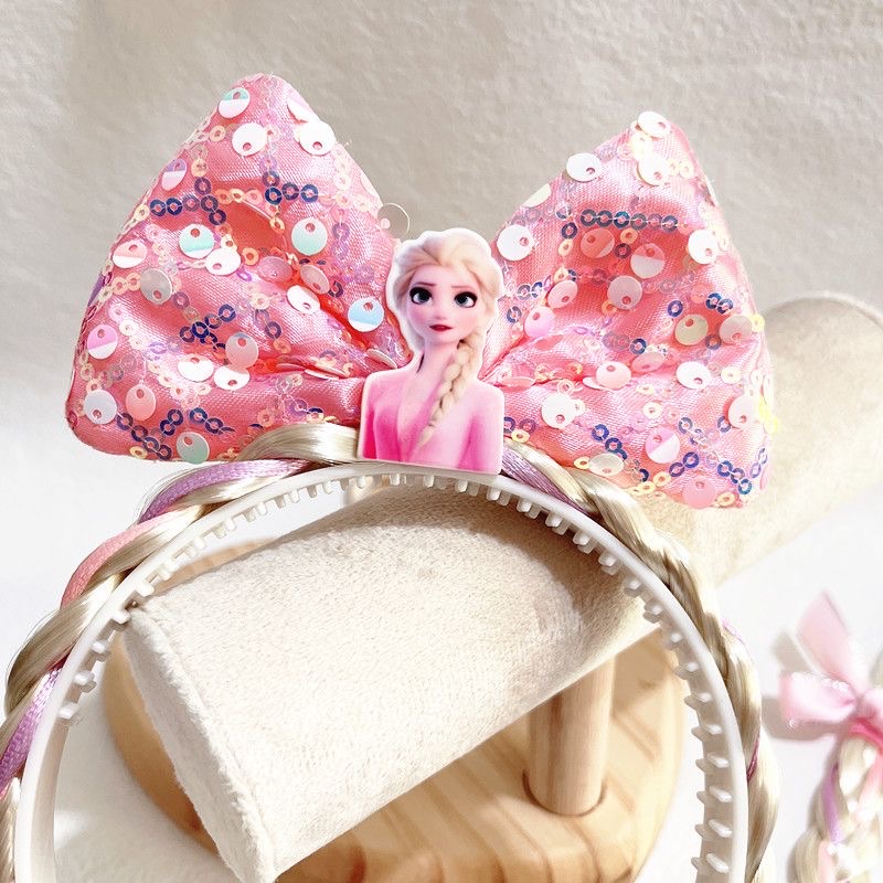 艾莎公主假发艾莎辫子儿童假发辫子小女孩生日礼物发饰女童夏季可爱产品图