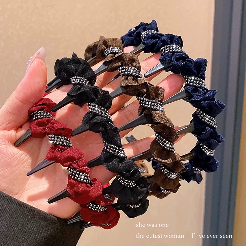蝴蝶结发饰头饰女士优雅发夹抓夹 韩版甜美可爱发饰头饰小清新发夹抓夹高炉顶发箍防滑成人儿童发箍洗脸拍照气质清新发箍头饰细节图