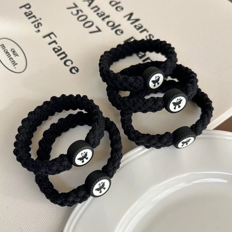 2025 New high ponytail, butterfly, thick hair tie, rubber band, hair band, women's hair tie, headwear, hair accessories, leather case detail image 2