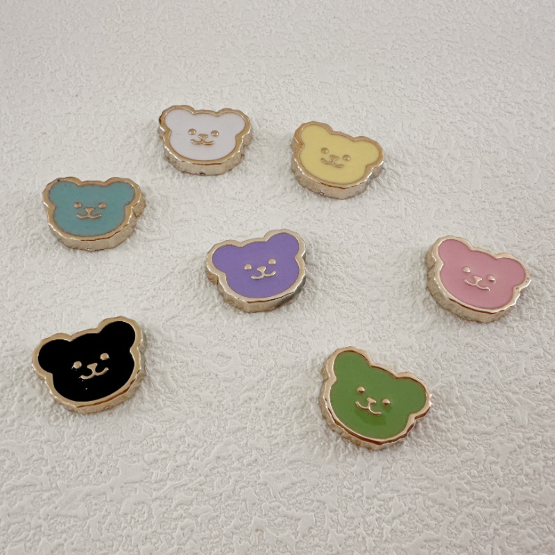 小熊头塑料饰品配件 手工DIY饰品材料包 高档耐用饰品制作配件白底实物图