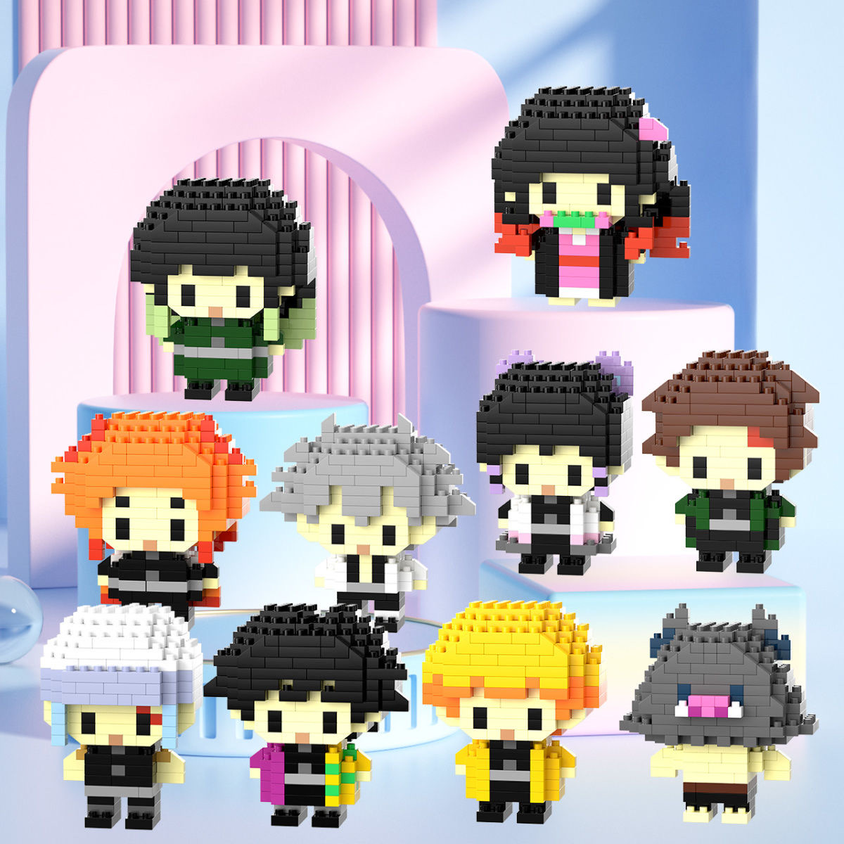 批发兼容乐高鬼灭系列钻石微颗粒拼装积木成人儿童解压玩具礼物详情图2