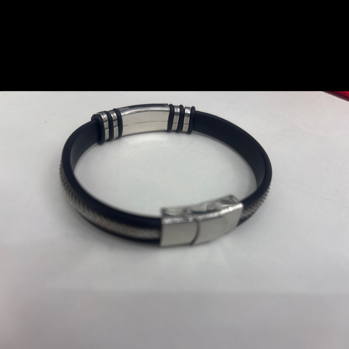 Men's stainless steel bracelet, fashionable and versatile, casual and retro, trendy and casual crystal jewelry bracelet, bracelet, bracelet, crystal bracelet, crystal bracelet Specification image