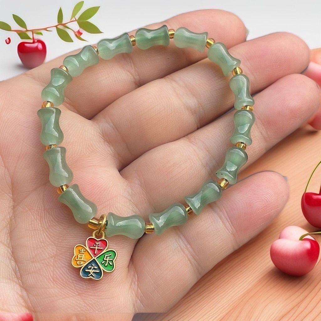 琉璃中国中式竹节国风手链小众设计闺蜜节节手串高升手饰琉璃手链水晶手串