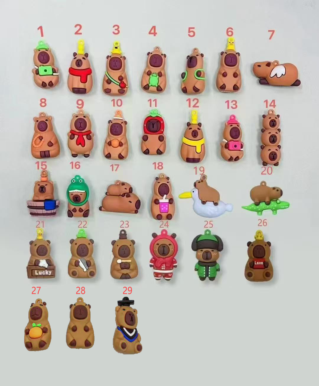 卡皮巴拉系列玩具，钥匙扣，儿童酷爱小公仔