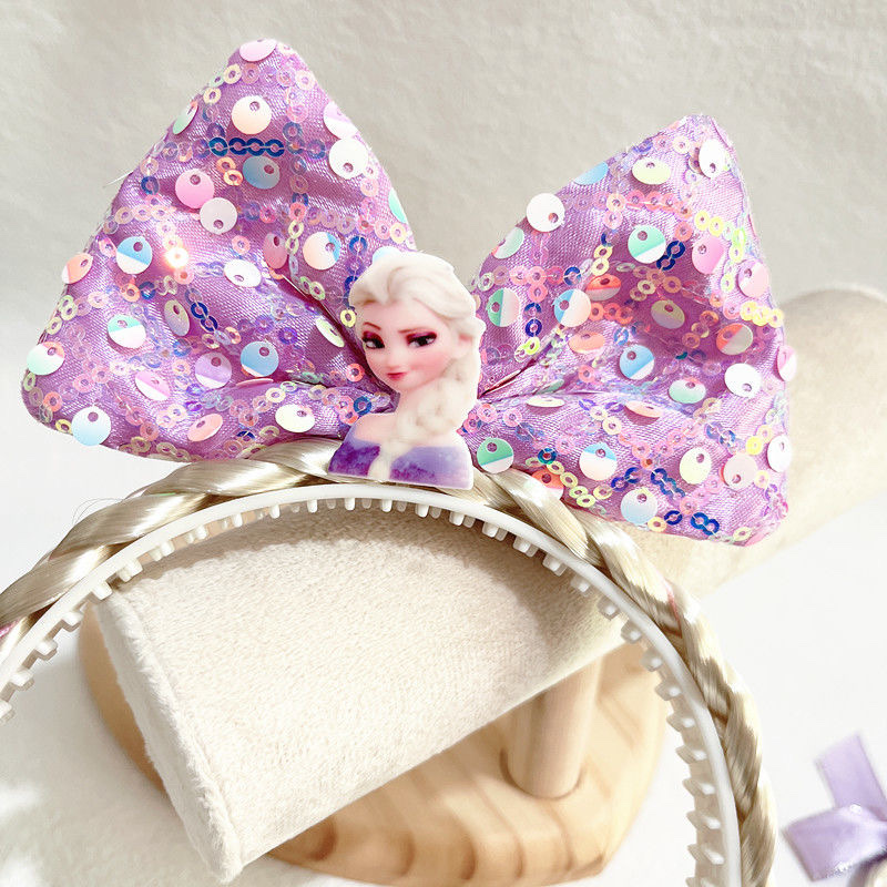 艾莎公主假发艾莎辫子儿童假发辫子小女孩生日礼物发饰女童夏季可爱图