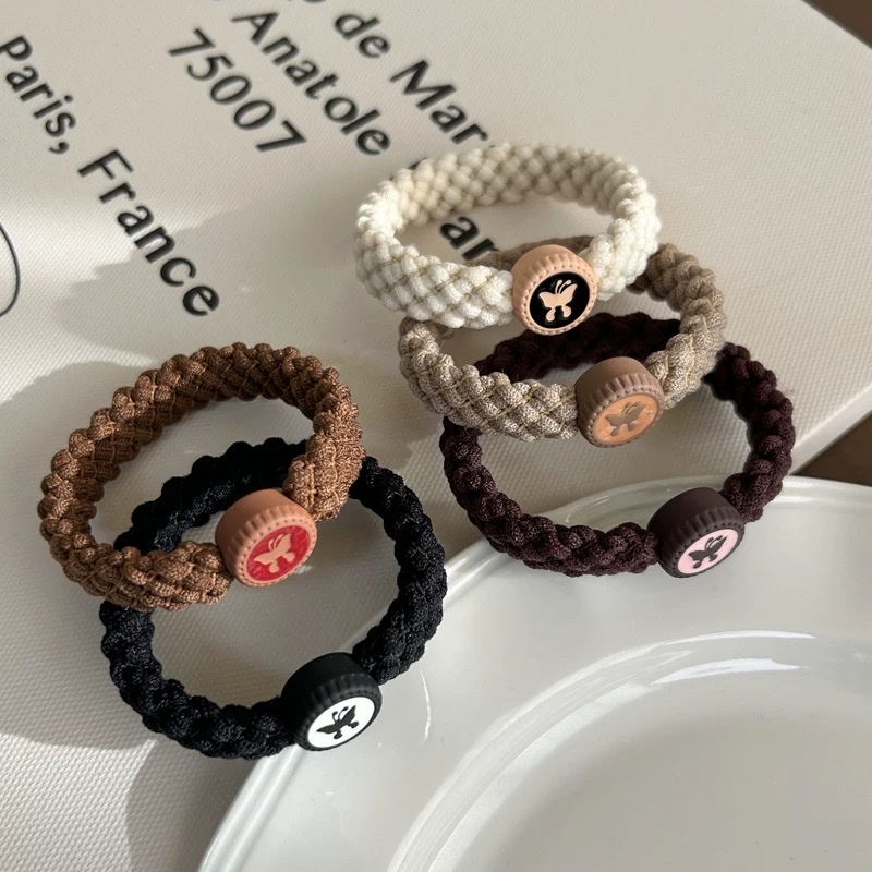 2025 New high ponytail, butterfly, thick hair tie, rubber band, hair band, women's hair tie, headwear, hair accessories, leather case detail image 3