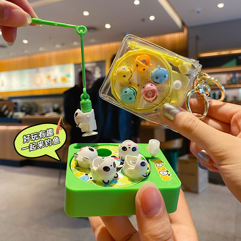 创意鳄龙咆哮钓鱼盘钥匙扣卡通益智玩具包包挂件小礼品 卡通趣味旋转钓鱼盘钥匙扣趣玩儿童早教亲子互动游戏玩具详情图8