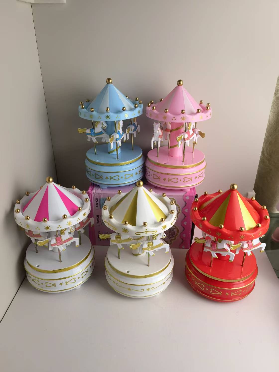 旋转木马 儿童玩具拼装八音盒 精致小摆件 音乐盒八音盒 创意DIY手工制作套装 孩子益智礼物音乐盒八音盒音乐盒音乐盒详情图2