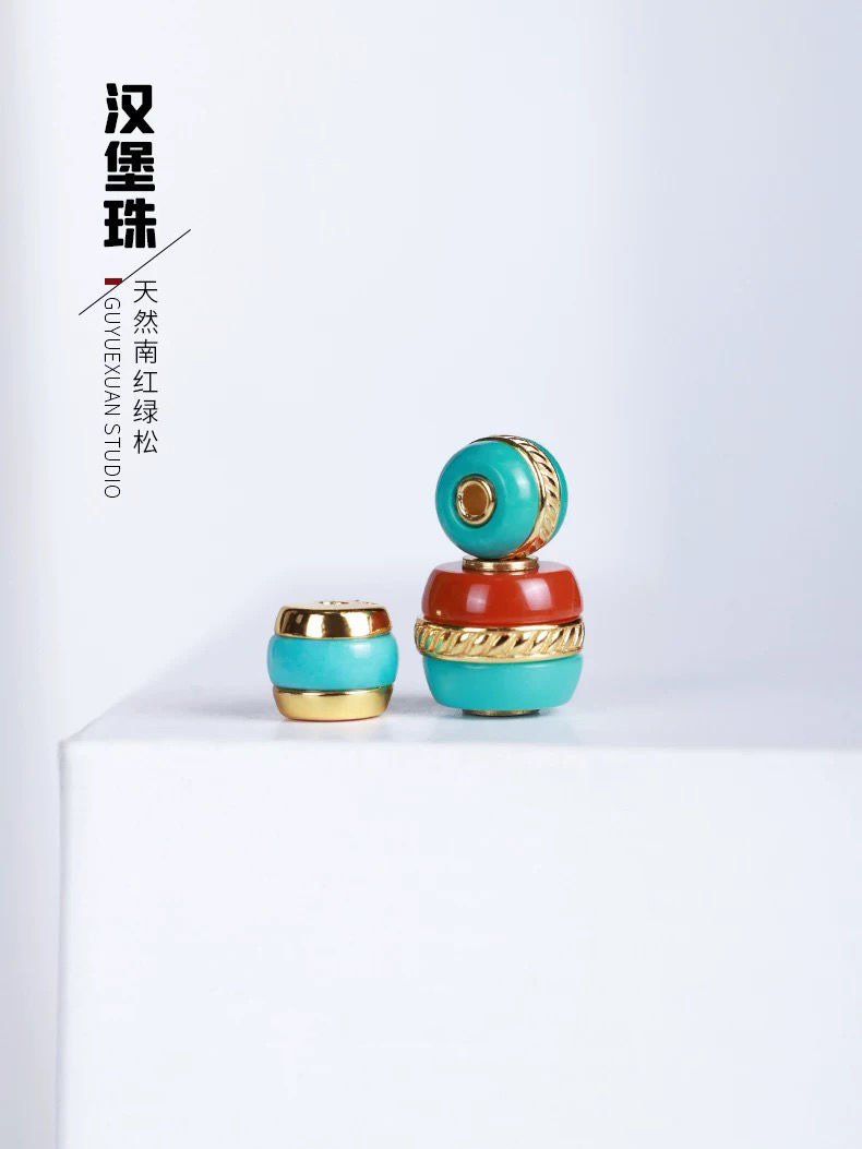 Natural raw ore, high-quality porcelain, turquoise, Nan Hong, hamburger beads, star and moon, diamond, Bodhi, detachable cultural and artistic bracelet, chain accessory