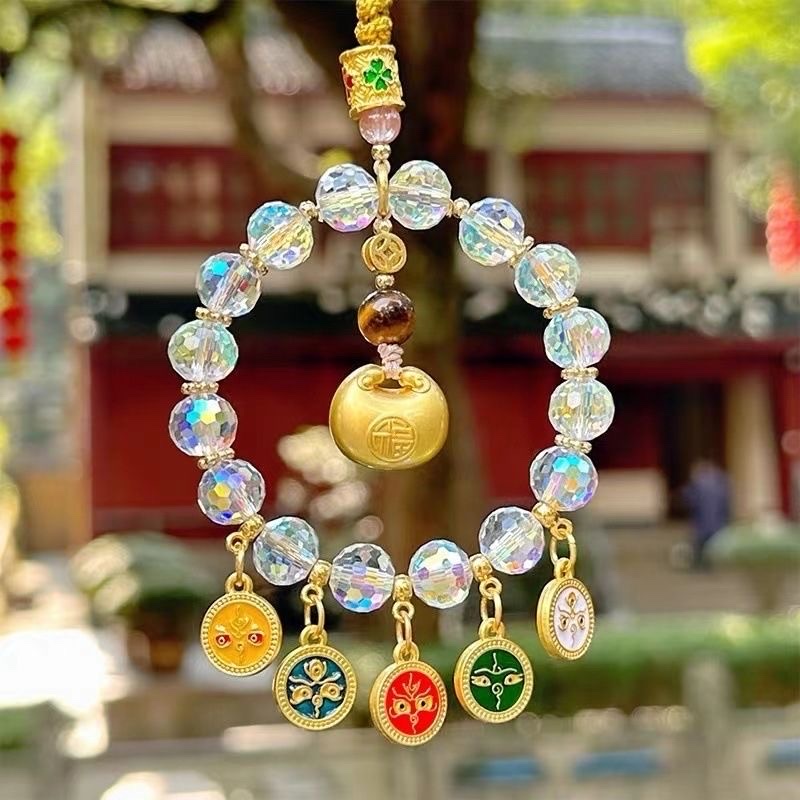 杭州灵隐寺正品新中式五路财神小金坨福袋挂饰车挂钱袋子车载挂件礼物