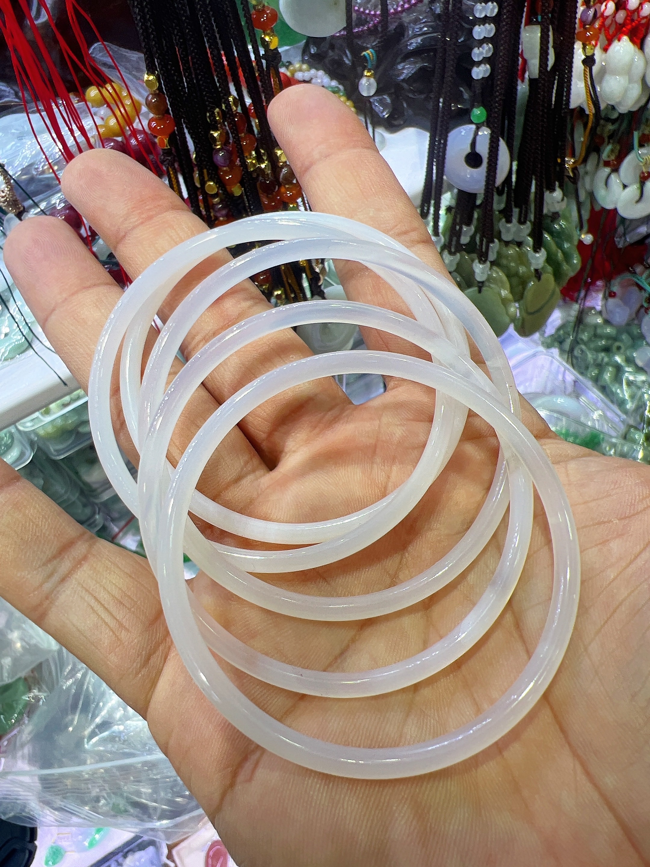 Dingdang bracelets, a pair of jade bracelets for women, genuine chalcedony and agate bracelets, birthday gifts for jade Specification image