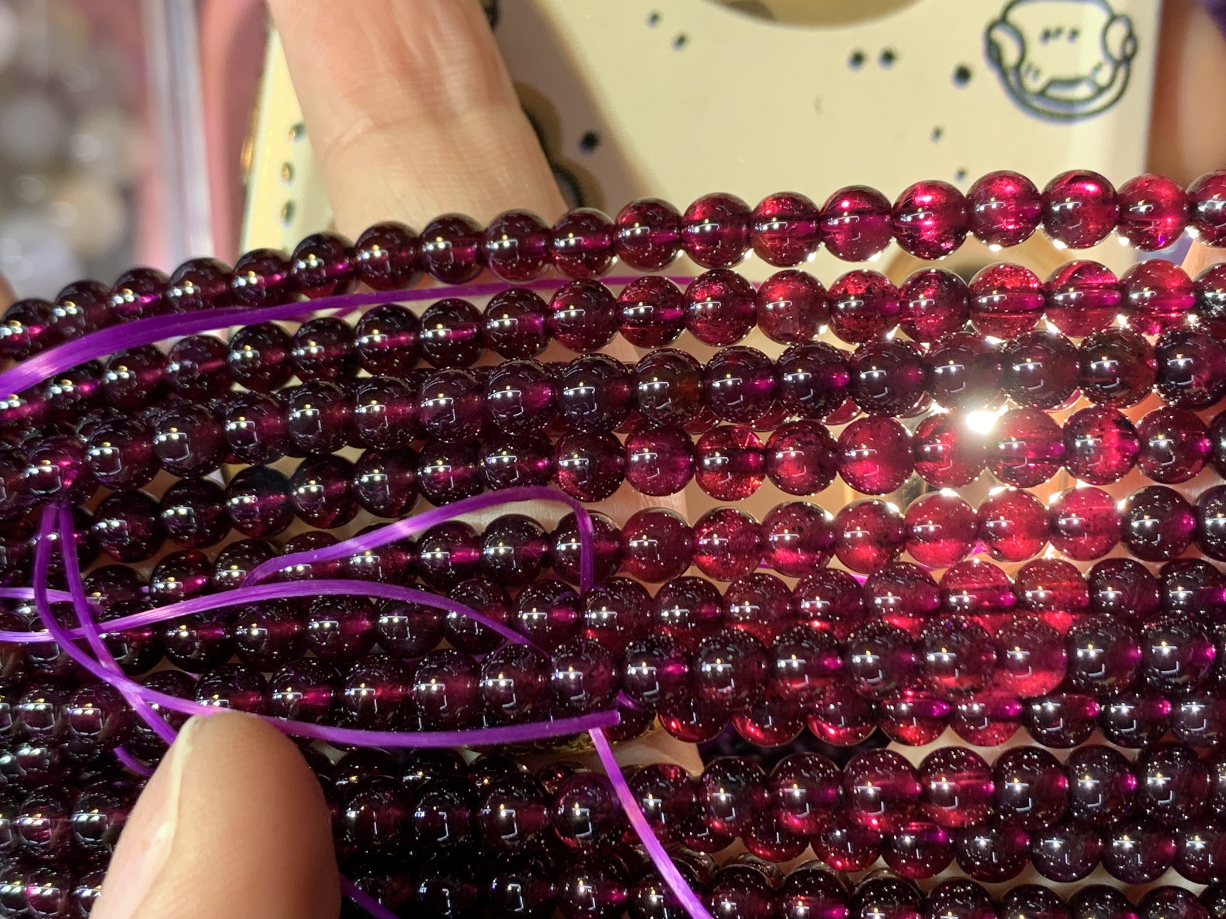 巴西紫牙乌石榴石7-8mm，4@细节图